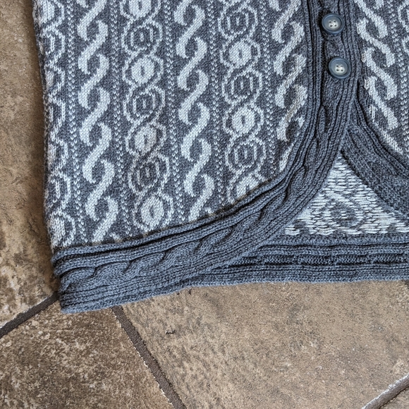 Woolrich Sweater Vest Women's Charcoal Heather Cotton Cable Knit Size L. - Picture 7 of 15